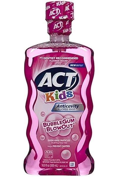 ACT KIDS ANTI-CAVITY FLUORIDE RINSE, BUBBLE GUM BLOWOUT, 16.9 OZ