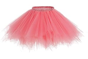 MIZHOME Womens Soild Color Tutu Skirt Layered Tulle Skirt Adult Halloween Costumes