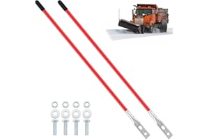 Lasnten 4 Pcs 27 Inch Snow Plow Blade Markers Guide Kit Boat Trailer Poles Steel Wire Inside Bolt on Bumper High Visibility Easy Installation for ATV Western Snowplows Trucks