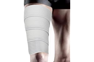 Lxnderment Elastic Thigh High Compression Support Bandage, Full Thigh Brace Wrap, Plus Size Leg Compression Garment Trimmer, Workout Wrap, Adjustable (White)