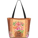 TREKTOTS Tote Bag for Women, Large Reusable Grocery Bag with Zipper, Everyday Carry Tote for Work, Travel & Shopping