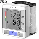 Blood Pressure Monitor HYLOGY Automatic Wrist Cuff Pressure Monitor 2 User Mode 120 Memory Capacity and Portable Case for Home Travel Use FDA CE RoHS Certification
