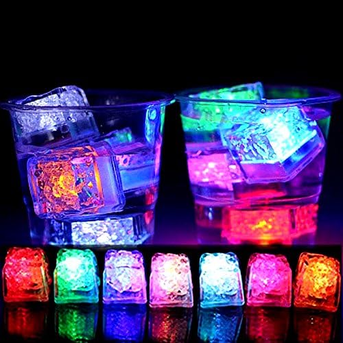 Yulink Ice Cube Lights Multicolor Water Submersible LED Liquid Sensor Light for Wedding Party Bar Club Champagne Tower Holiday Decoration [12 Pcs]