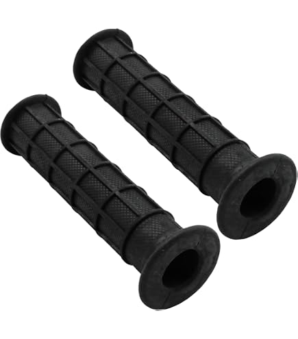 Motorcycle Handlebar Grips - Non-Slip Soft Rubber, 2-Pack Black, Fits Honda ATC185, Sportrax, Rancher, Recon & More