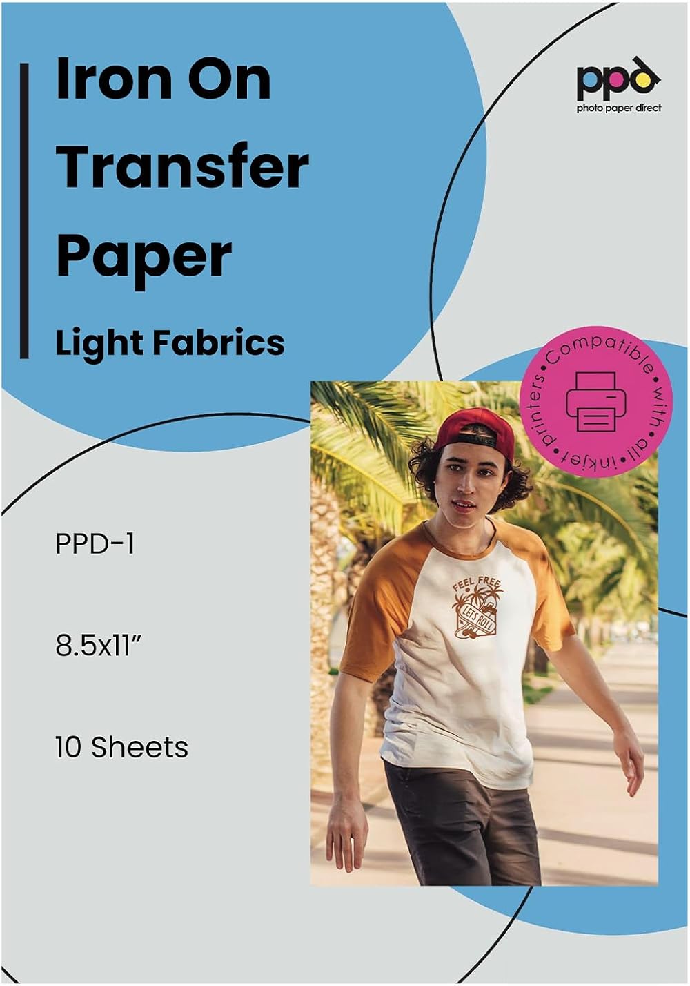 PPD Iron On Transfer Paper for Inkjet Light Fabric A4 8.5 x 11 10 Sheets