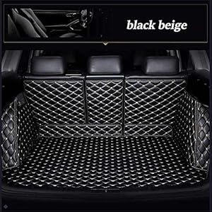 0beilita Kofferbakmat voor Volvo Xc90 2015 2017 2018 2019 Kofferbaktapijt Kofferbak Matten Auto Accessoires, Zwart beige