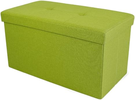 Amazon Co Jp Luck Store 収納スツール 収納ベンチ 2人掛け 70x38x38cm 組み立て式ベッド可能 101l大容量収納 耐荷重150kg 折りたたみ式 グリーン Bs70gn ホーム キッチン