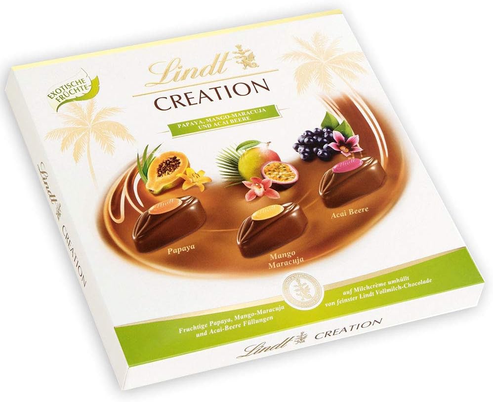 Lint Creation Exotic Fruit Pralines 150g Gift Box - not Available in UK Shops!