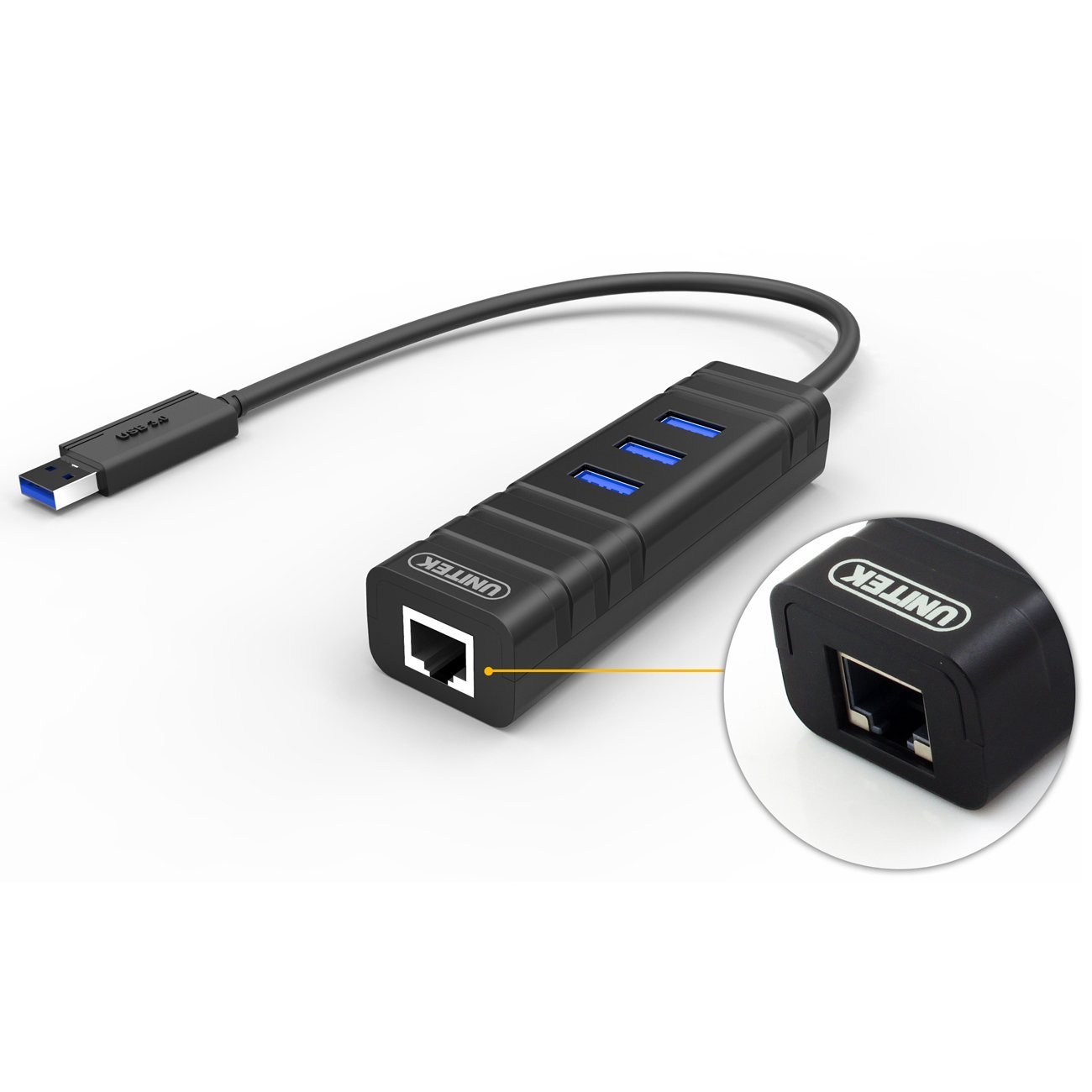 Unitek 3 Ports USB 3.0 Hub + RJ45 10/100/1000 Gigabit Adapter