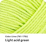 Lion Brand 24/7 Cotton Yarn Lime 3 Pack 3.5 oz 186 yd Worsted Weight view 2