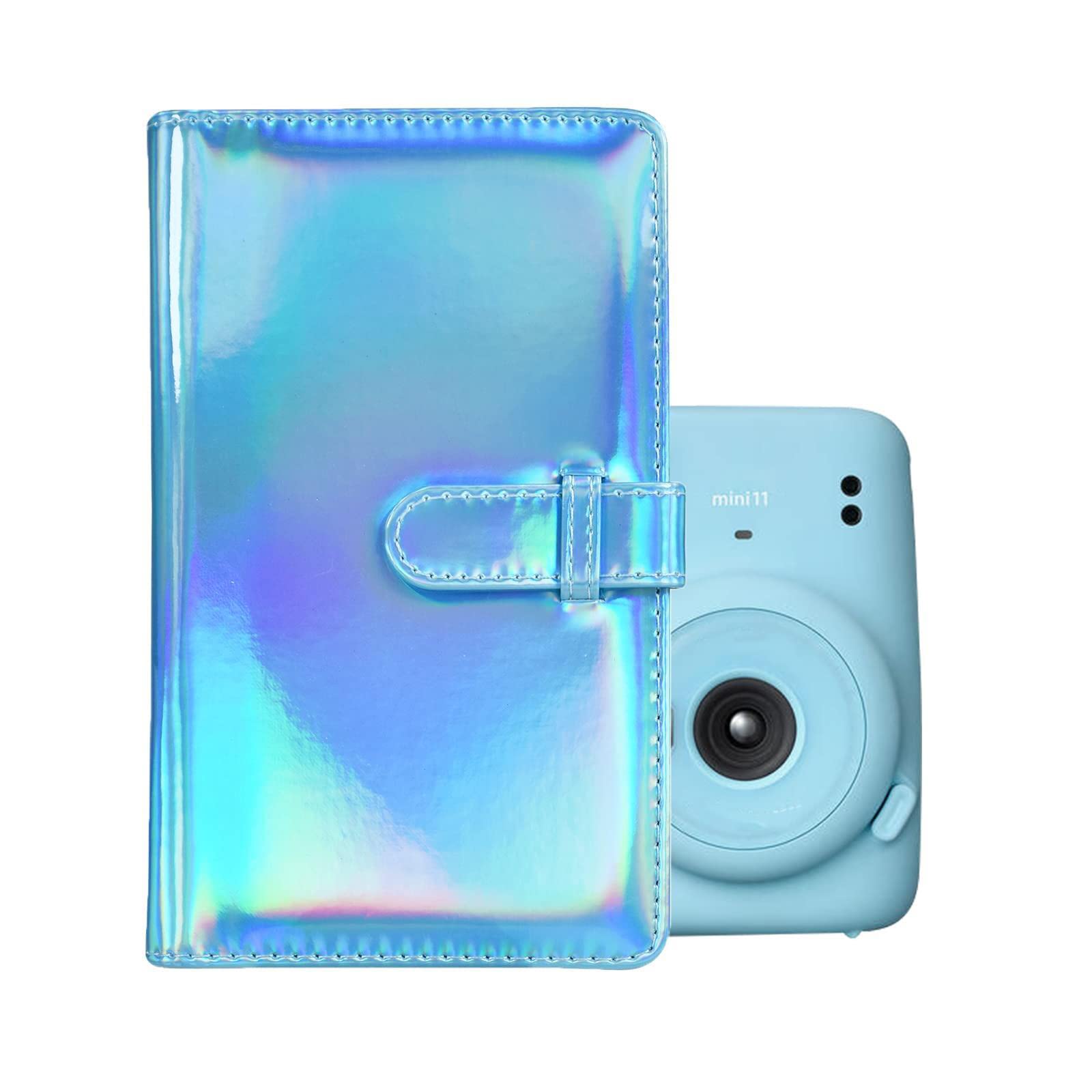 MUZIRI KINOKOO Photo Album with 96 Pockets for Instax Mini EVO/Mini Liplay/Mini 12/41 Camera Film - PU Leather Album for 3-inch Photos of Mini 11/99/90/40/25/9/8/7+ - Blue