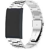Lamshaw Compatible for Amazfit Helio Bands, Quick Release Stainless Steel Metal Replacement Straps Compatible for Amazfit Helio Fitness Tracker Wristband