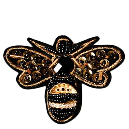 Spaufu Patches Niedlich DIY Kleidung Stickerei Glitzer Biene Form Patches Aufkleber Aufbügler Applikation Aufnaeher Iron on P