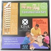 KEVA American Maple Building Planks - Hardwood Block Set (100-Piece Set) | The only planks Made in USA, family owned and operated - building blocks STEM toy, open-ended play, storage box included