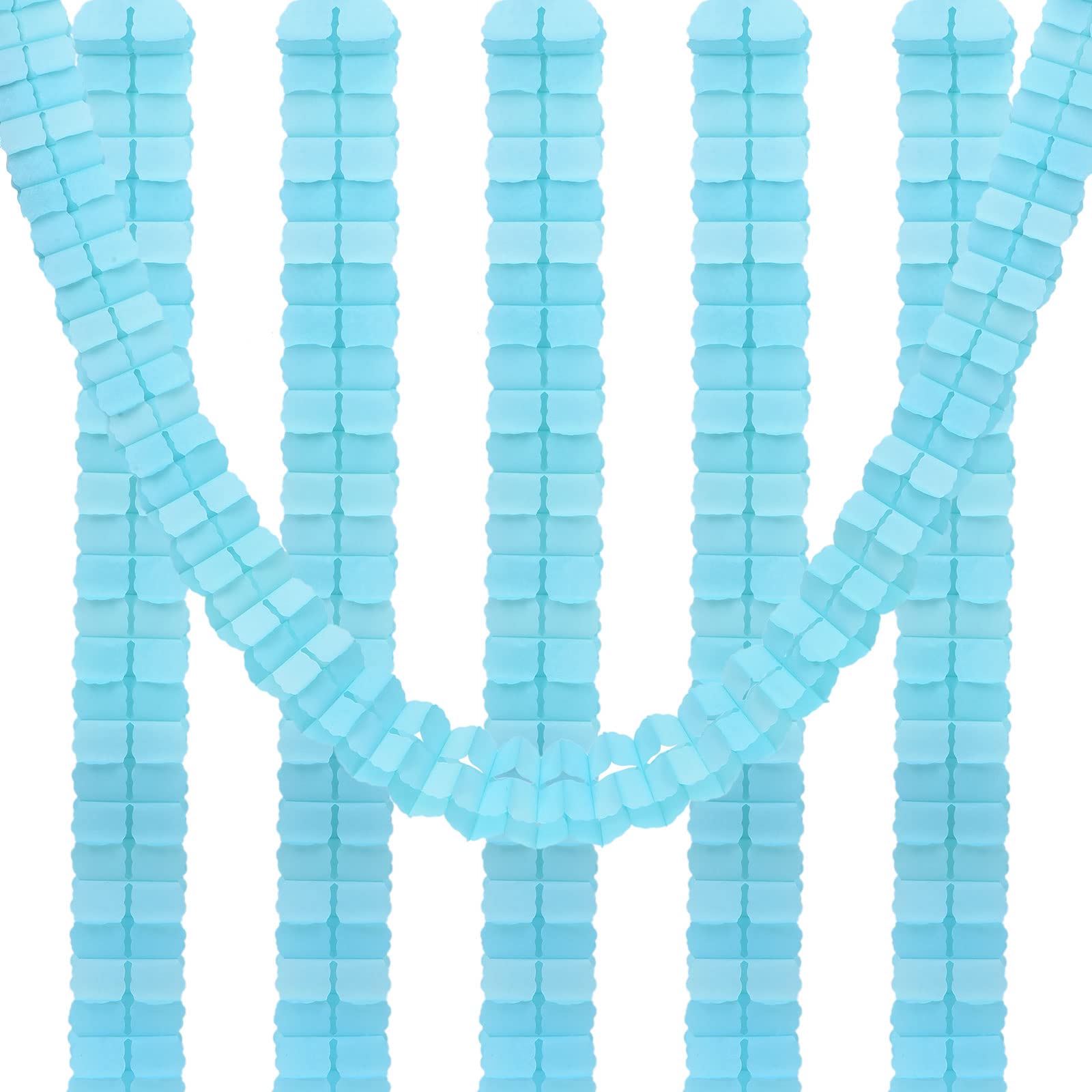 PATIKIL 9.8ft Four-Leaf Garland, 6 Pack Tissue Paper Hanging Flower Garland Reusable Streamers for Party Wedding Backdrop Decorations, Mint Green