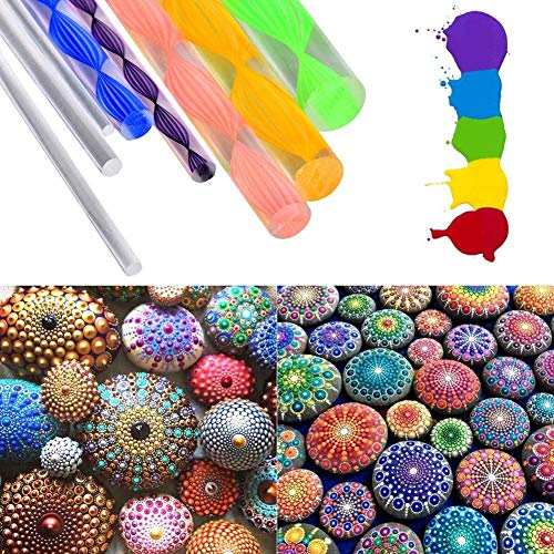Dotting Tools for Painting Rocks Variety Mandala Stones Dotting Tools Set with Reusable Stencils for Road Camping¡­