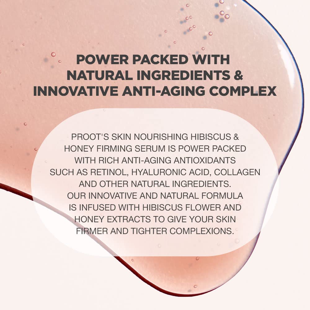 PROOT Hibiscus and Honey Firming Serum with Retinol, Hyaluronic Acid and Collagen Complex, 1.7 oz