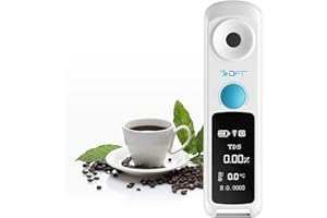SOIKOI RCYAGO Bluetooth Brix Refractometer with ATC, Digital Coffee Densitometer Coffee Concentration Refractometer, Range 0-32% Brix Meter TDS 0-26%