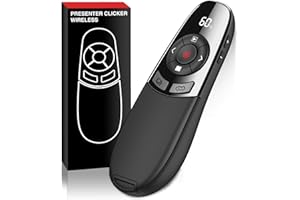 TITIANCOOL Wireless Presentation Clicker with Red Laser Pointer and Battery & Timer Display, Powerpoint Clicker for Mac Windows Keynote Google, Presenter Remote PPT Remote for Powerpoint Presentations