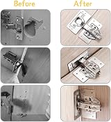 Flintronic 2PCS Stainless Steel Hinge Repair Brackets with 12 Screws view 5
