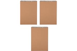 K-Kraft 3-Pack Steno Lined Notepads with Kraft Paper Covers (5 x 7 inches)