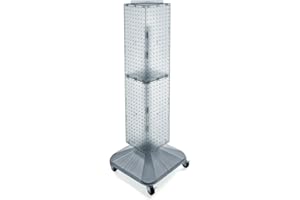 Azar Displays 703388-CLR Standard Four-Sided Interlocking Pegboard Tower, Clear Translucent