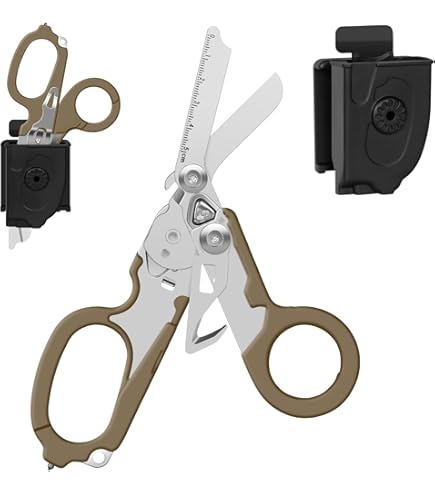 Paramedic Shears 6-in-1 Raptor Emergency Shears - Multitool Scissors With Strap Cutter & Glass Breaker For Camping & Survival Paramedic Gear