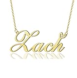 AOLO Zach Heart Name Necklace 18k Gold Plated
