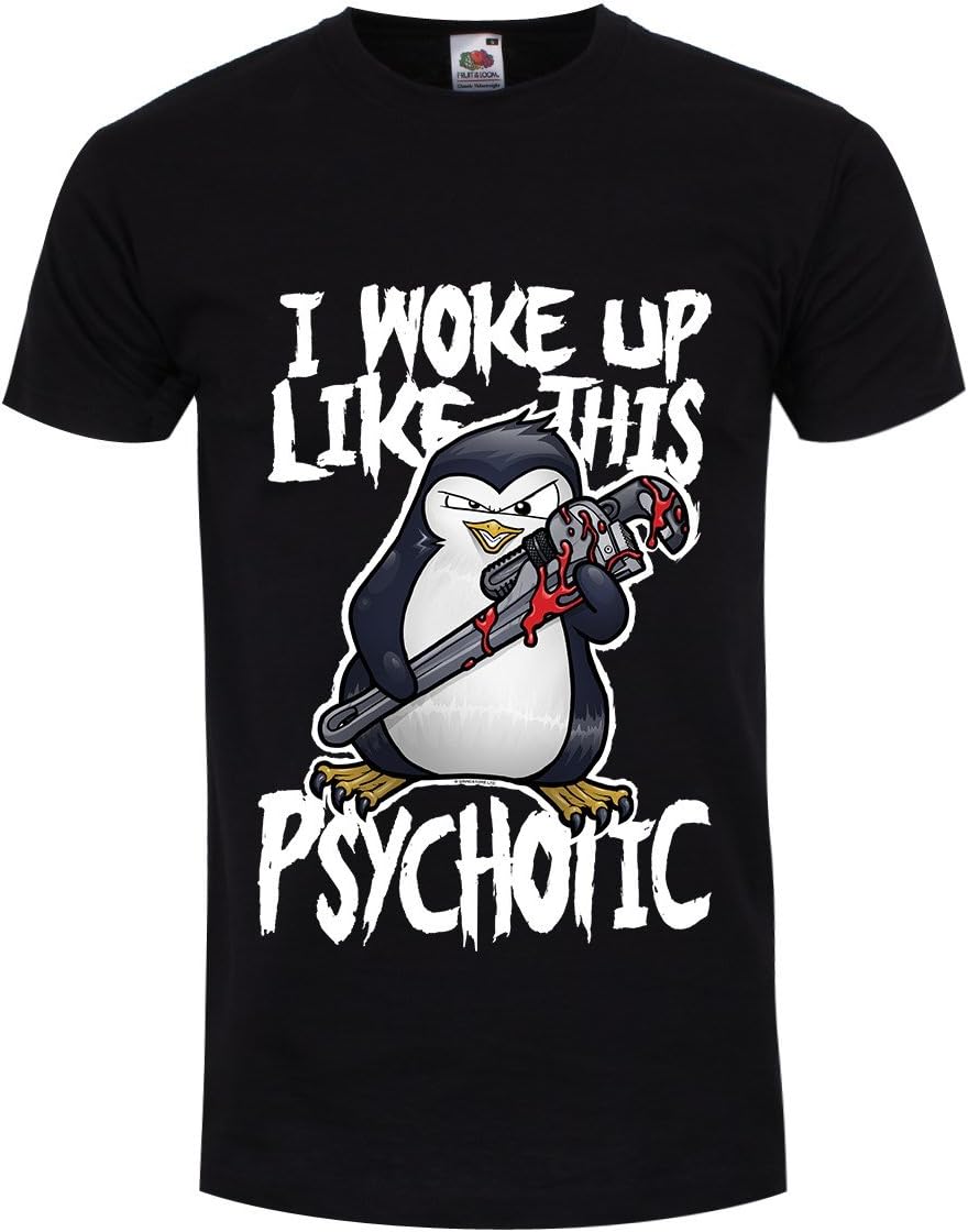 Psycho Penguin Men's I Woke Up Like This Black T-shirt