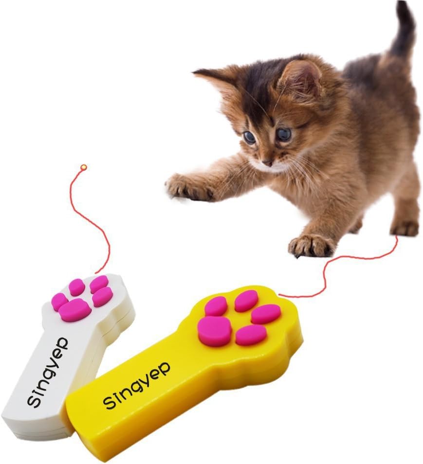 SingyepPaw Style Cat Catch the Interactive LED Light Pointer Exercise Chaser Toy Pet Scratching Training Tool(2 Pack)