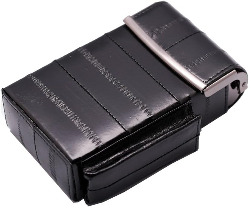 Automatic Rising Genuine Eel Skin Leather Sliding Cigarette Case