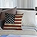 HGOD DESIGNS Vintage American Flag Pillow,USA Flag Throw Pillow Cotton Linen Square Cushion Cover Standard Pillowcase for Men Women Home Decorative Sofa Armchair Bedroom Livingroom 18X18 inch