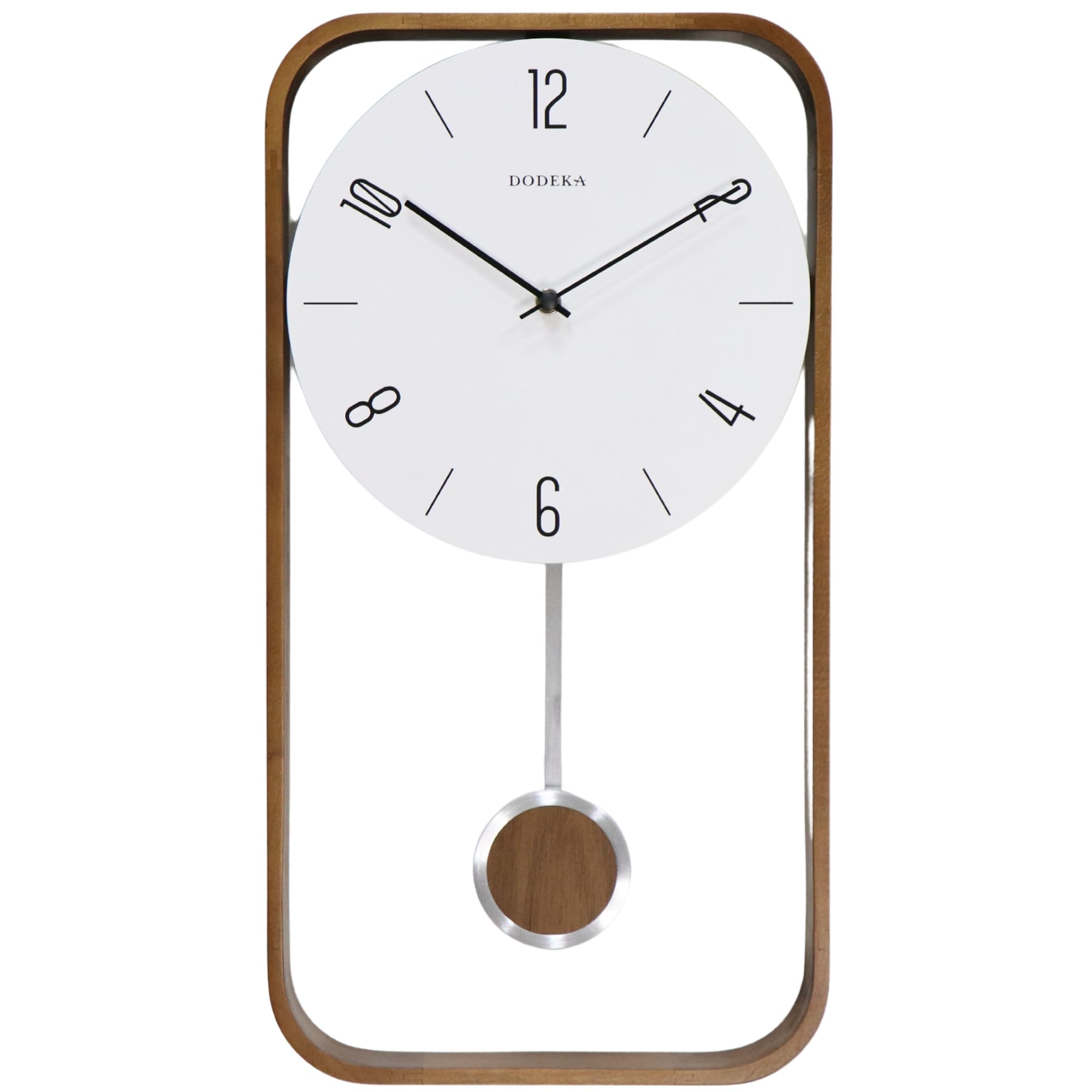 Photo 1 of DODEKA Pendulum Clock Rectangular 21011B Minimalist Style Silent Movement for Bedroom, Living Room, Kitchen, Home