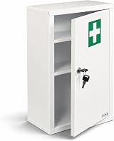 Oypla Wall Mounted Metal First Aid Cabinet Locker with Lock and Keys view 1