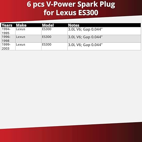 Amazon Com 6 Pcs Ngk V Power Spark Plugs For 1994 2003 Lexus Es300 3 0l V6 Engine Kit Set Tune Up Automotive