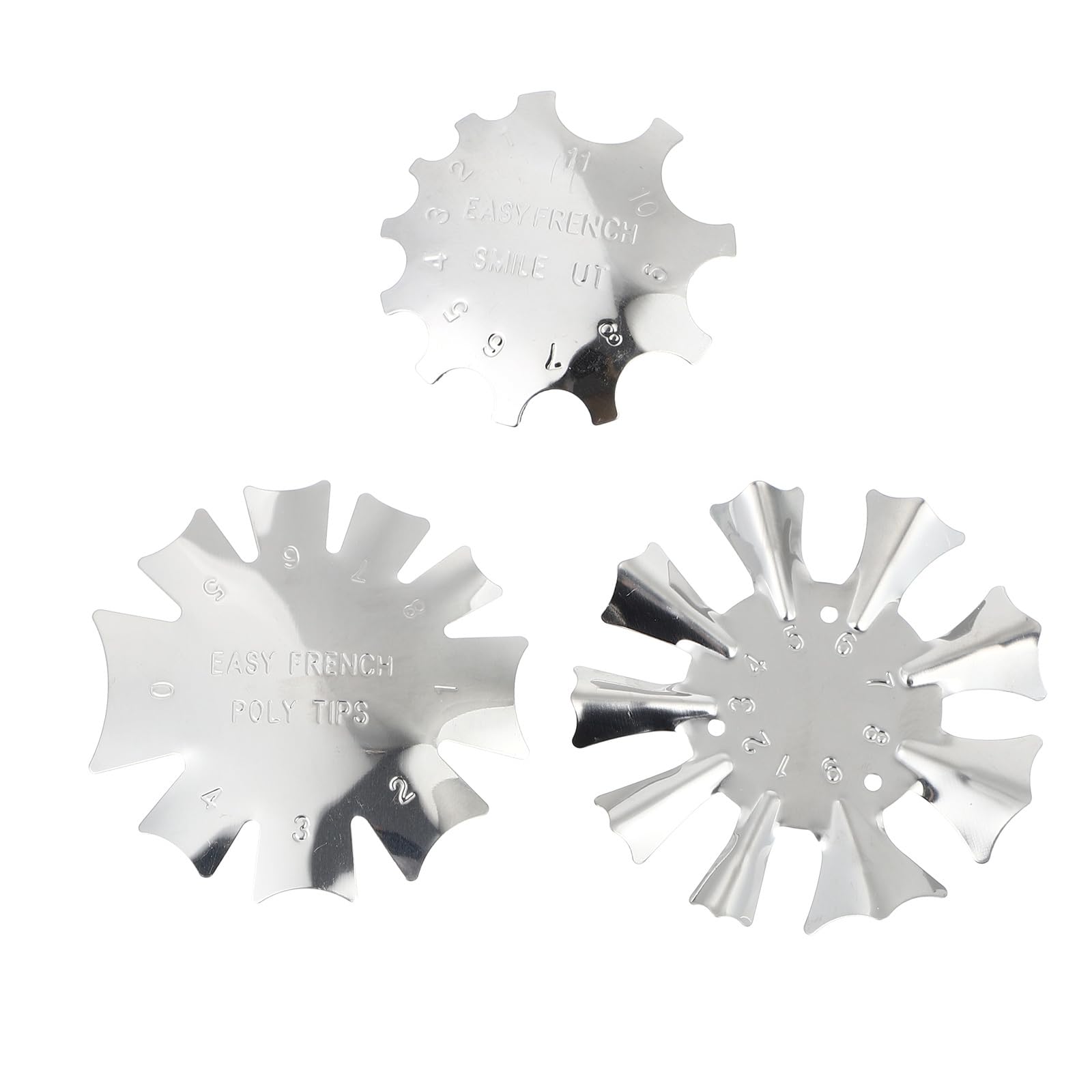 POPETPOP 3pcs Nail plate model Art Stamper Scraper Nails Tool Nail Stamp Plates Manicure Tool French Tip french line gel Nail Art Making Clipper Stainless steel Metal Scissors