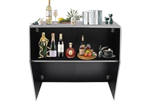 SBPKMARSCT Foldable Bar, 47.75*19.5*42.75In Portable Event Bars Commercial Foldable Bars Rectangular Bar Cabinet Freestanding Counter Cabinets w/Top and Middle Shelves for Parties, Picnics, Barbecues