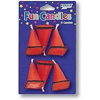 Creative Converting 6-Count Molded Candles, Cone-Shaped Under Construction -