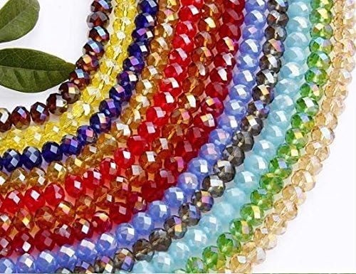 MYBEADS 100Pcs 5040 Austria 4X6MM Rondelle Crystal Spacer Beads AB facetd Mixed color For Jewelry Making Faceted Glass Crystal Beads