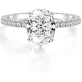 Oivley 2CT Pear Shaped Engagement Rings for Women Teardrop Sterling Silver Rings with 18K White Gold Plated Cubic Zirconia Wedding Rings for Women Promise Rings for Her
