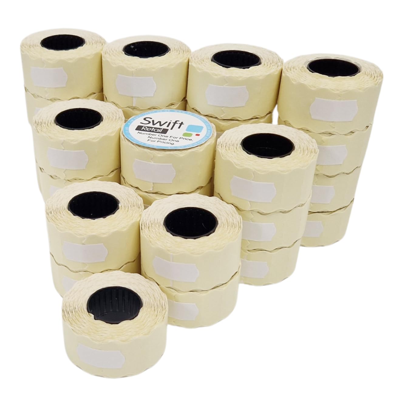 Swift 26 x 12 mm Price Gun Labels White 30 Rolls 30,000 Stickers CT4 Wavy Edge Pricemarking Tags Fits Many Pricing Labellers