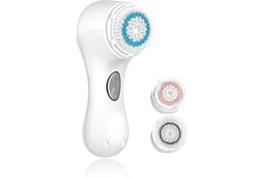 Microtree Electric Facial Cleansing Brush, Sonic Vibrating Rechargeable Face Scrubber Exfoliator, 2 Speeds for Gentle Clean, Face Brushes for Cleansing, Waterproof Face Wash Brush