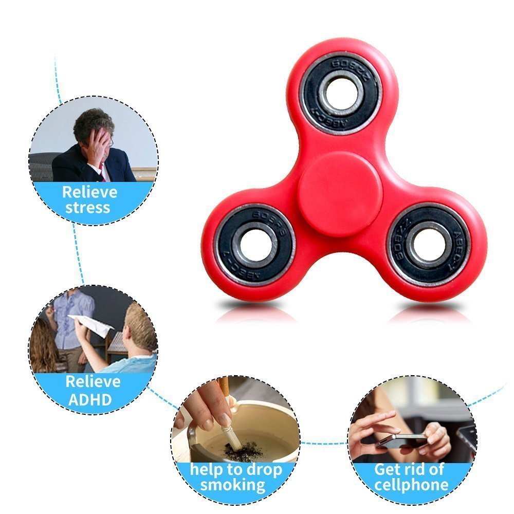 XY Fidget Hand Spinner Toy Perfect For Anxiety, ADHD, ADD and Autism Adult Children, with Ceramic Bearing. (Red)