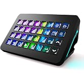 TreasLin/VSDinside XL Streaming Deck &amp; Macro Keypad &ndash; 32 Customizable Keys with Scroll Wheels + RGB Light, Programmable Shortcut Keyboard for Gamers Creators Work on OBS Twitch Zoom Teams PS Excel