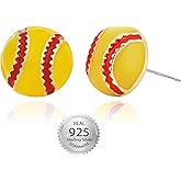 SmileBelle Sterling Silver Sports Earrings, Hypoallergenic Easter Basket Stuffers Soccer Basketball Softball Baseball Earrings for Women as Valentines Gifts, Fans Lovers Sport Valentines Accessories