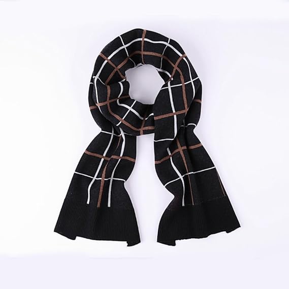 Amazon Tzou メンズマフラー 厚手 ウール コットン混紡 チェック柄 ビジネスマフラー スカーフ カシミヤ 格子柄 シンプルロングマフラー 柔らかい カジュアル ストライプ ストール 秋冬 通勤 保温防寒 男性 紳士 ファッション 18色 ブラック ストール マフラー 通販