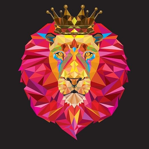Pitaara Box King Lion Head Peel & Stick Vinyl Wall Sticker 20 X 20Inch