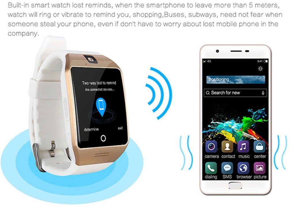 Smart Watch Phone,SUNETLINK Touch Screen Bluetooth Cell Phon e Watch Support Pedometer analysis/Sleep Monitoring with Camera NFC,for Android Smart Phones,Men Women