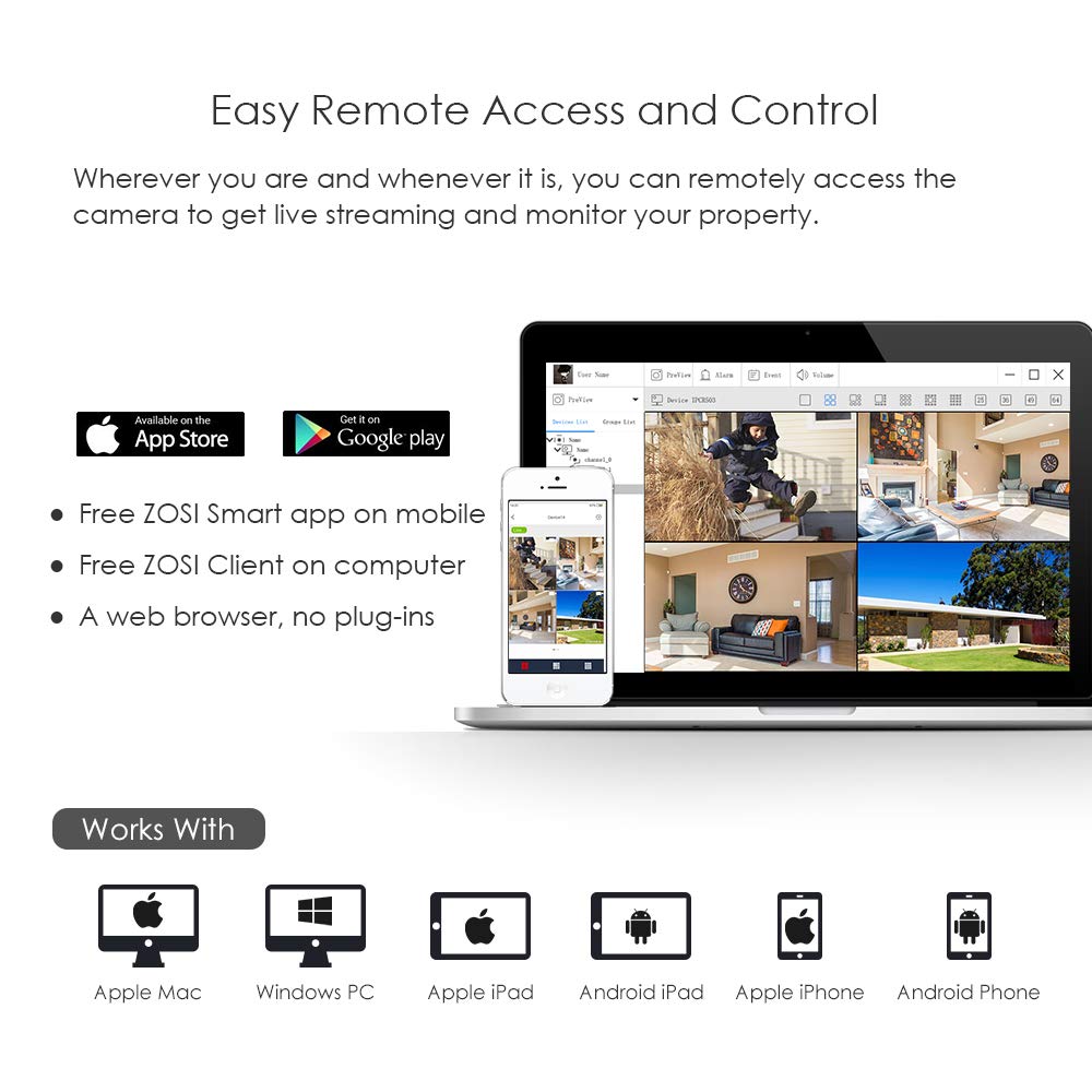 ZOSI 16CH 1080P DVR Security System & 16pcs Bullet 2MP