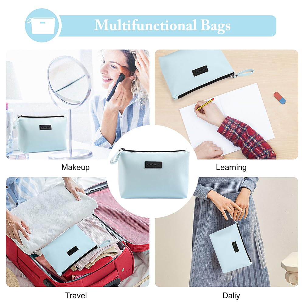 Cosmetic Bags for Women Small Makeup Bag for Purse Pu Leather Makeup Pouch Travel Makeup Bag with Zipper Make Up Bag for Travelling